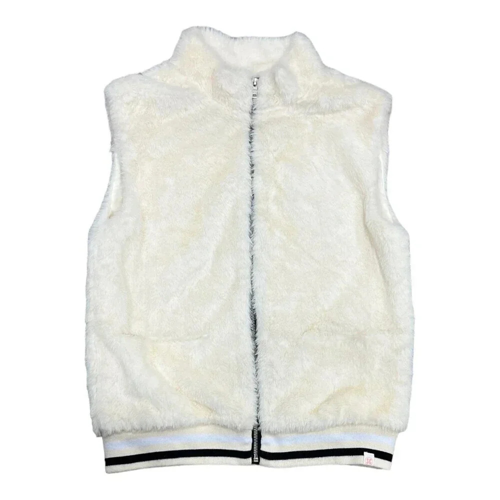 Kids Plush Fleece Vest - White